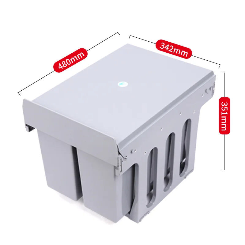 30L Dual-Compartment Embedded Kitchen Cabinet Trash Can Kitchen Waste Bin Axl