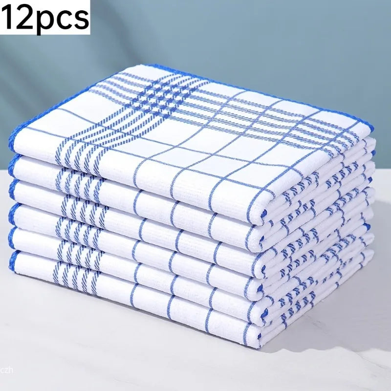 12-Pack Grid Polyester Dinner Napkins – Anti-Pilling 60×40cm Dinner Napkins Set Axl