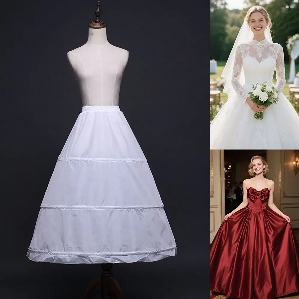 Women's 3-Hoop Crinoline Petticoat Underskirt 65/78/90cm Crinoline Petticoat Axl