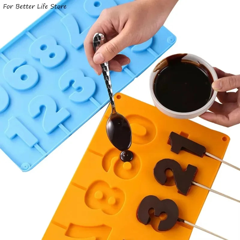 Silicone Number Mold 0–9 | Chocolate, Candy & Cake Baking Silicone Baking Mold Axl