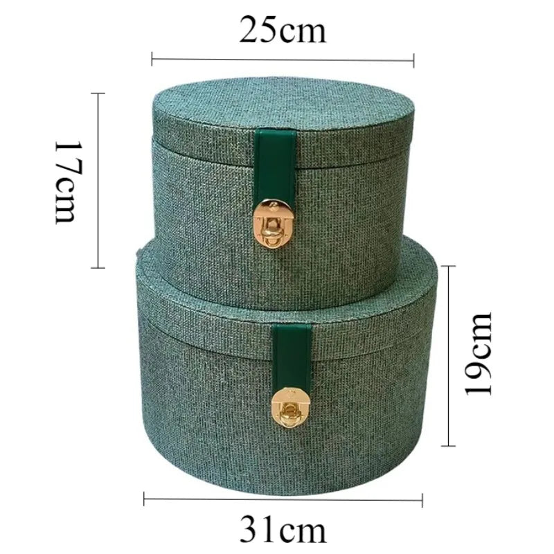 Round Leather Storage Box – Luxury Closet Organizer Bin Leather Storage Box Axl