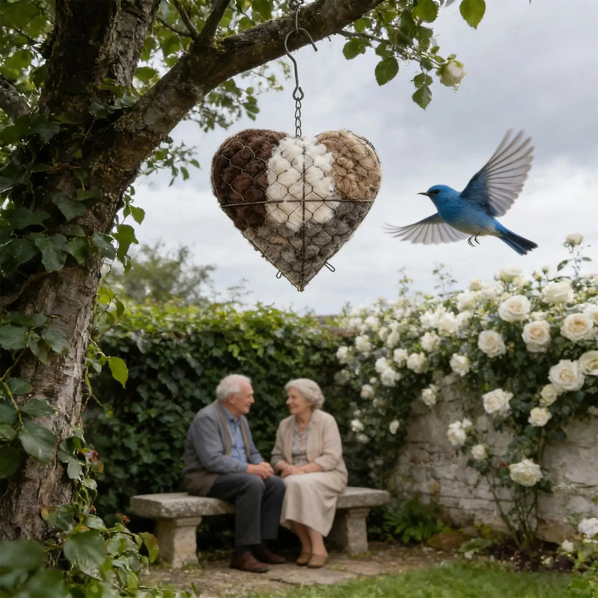 Handmade Cotton Bird Nest Box – Refillable Heart-Shape Hangable Bird Nesting Box Axl