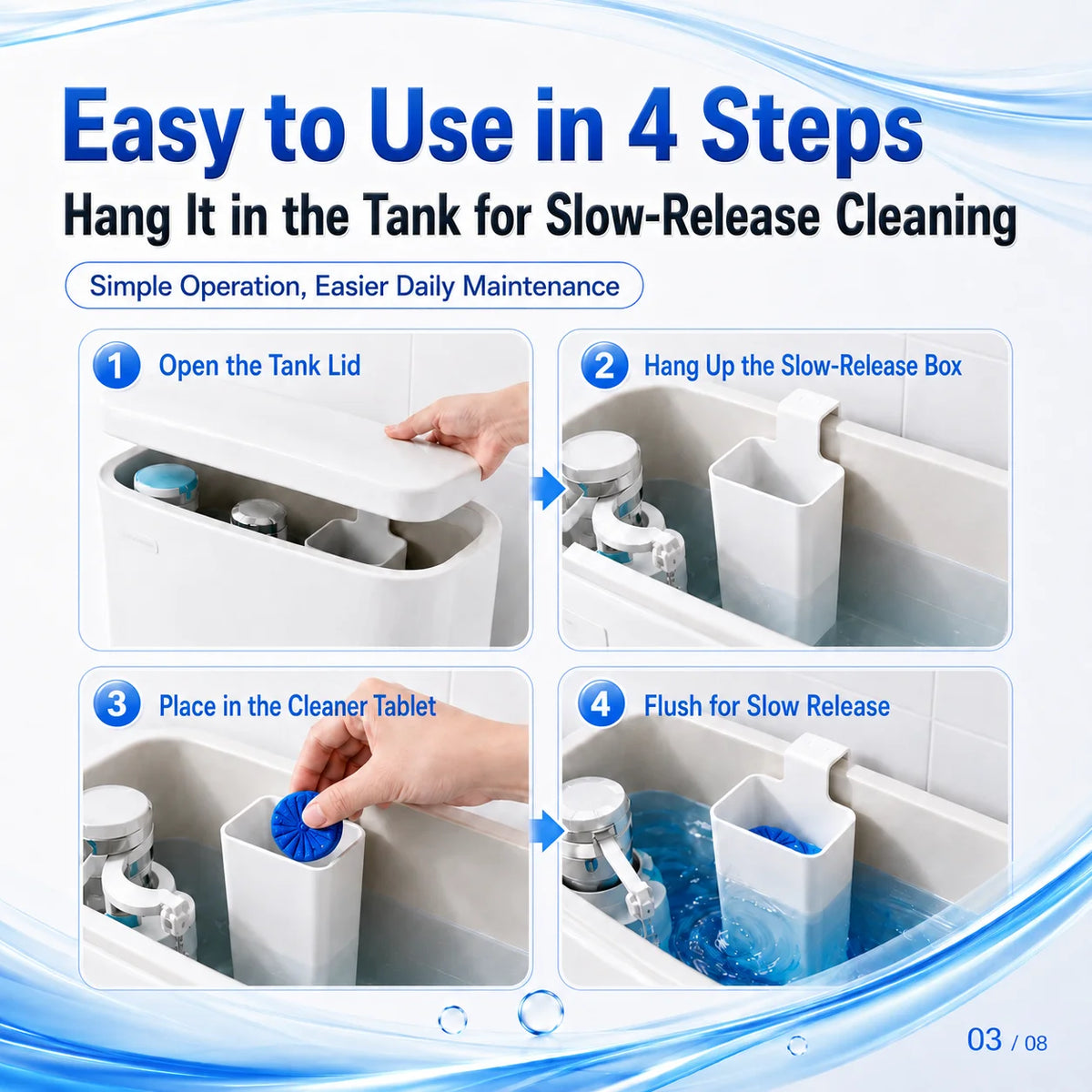 Toilet Tank Slow-Release Cleaner Dispenser + Seat Lifter Toilet Tank Dispenser Axl