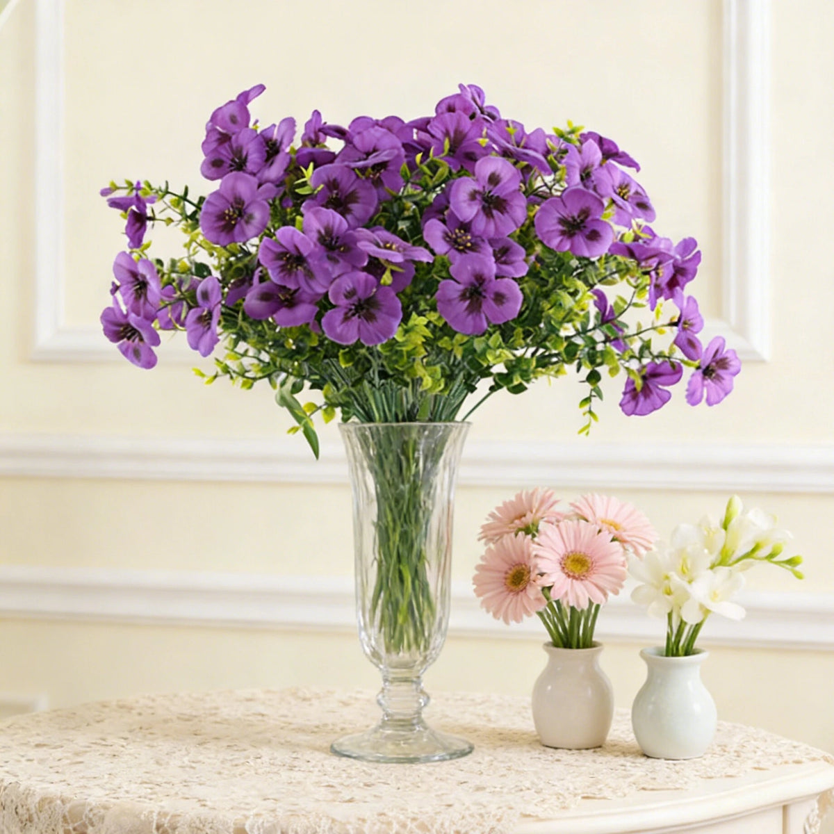 6 Pcs Silk Pansy Artificial Flowers – Wedding & Home Décor Artificial Silk Flowers Axl