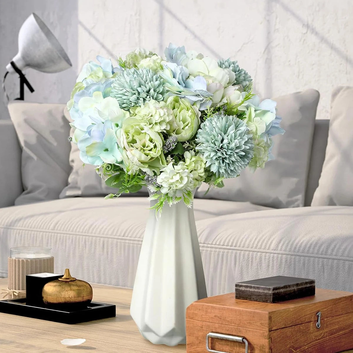 Silk Peony Hydrangea Artificial Flower Bouquet | Wedding & Home Artificial Flower Bouquet Axl