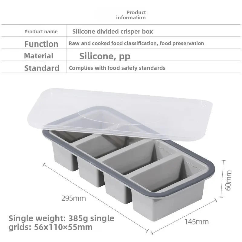 Silicone Compartment Lunch Box – Microwave & Fridge Safe Compartment Lunch Box Axl 4 grids