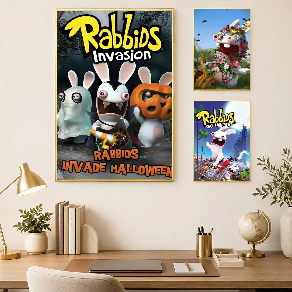 Rabbids Invasion Self-Stick Wall Poster – Waterproof HD Decor Wall Art Poster Axl
