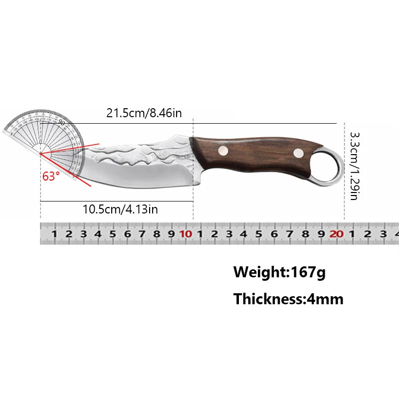 Wood Handle Full Tang Boning Knife – Stainless Steel Chef Knife Boning Knife Axl