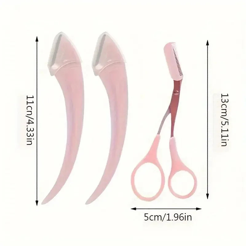 Eyebrow Trimmer Set – Curved Razor & Scissors with Comb Eyebrow Grooming Set Axl