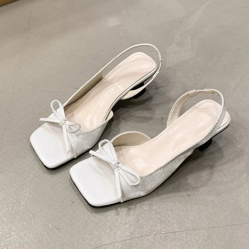 Women's Butterfly-Knot Slingback High Heel Sandals | Party Shoes High Heel Sandals Axl Beige 36