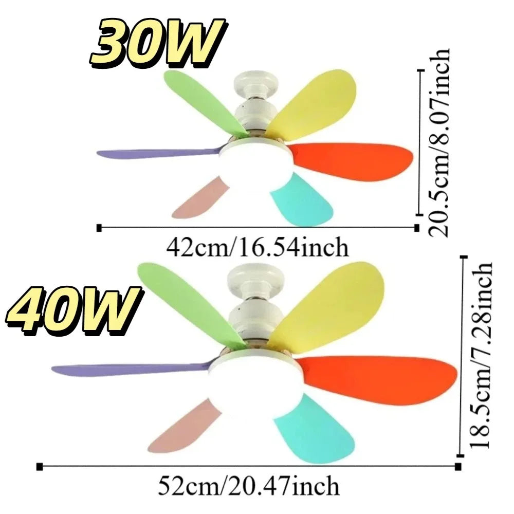 Minimalist LED Ceiling Fan Light with Remote 30W/40W Dimmable LED Ceiling Fan Light Axl