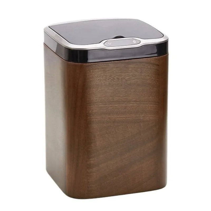 Automatic Sensor Wooden Trash Can – Smart 14L Bin with Lid Sensor Trash Can Axl