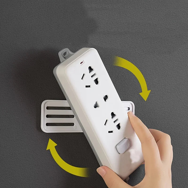 Wall Mount Power Strip Holder – No-Drill Socket Organizer Cable & Cord Organizer Axl
