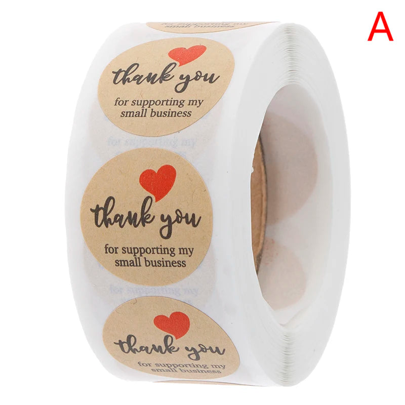 500 pcs Thank You Stickers Roll – Round Kraft Seal Labels Sticker Seal Labels Axl A
