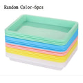 6-Pack Colorful Stackable Plastic Serving Trays | Home & Craft Plastic Serving Trays Axl Random Color-6pcs