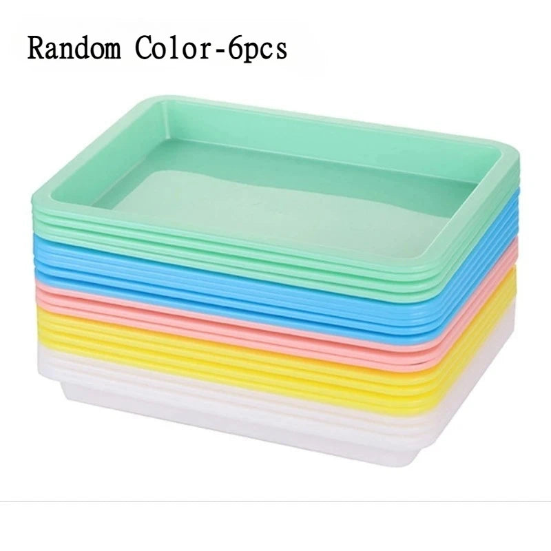 6-Pack Colorful Stackable Plastic Serving Trays | Home & Craft Plastic Serving Trays Axl Random Color-6pcs