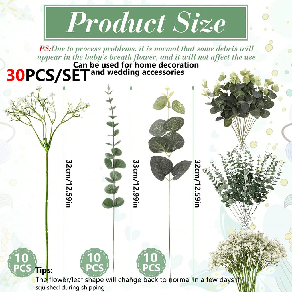 30-Pc Artificial Flower Stem Set – Wedding & Home Décor Artificial Flower Set Axl