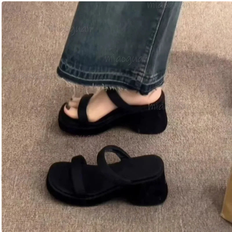 Women's Wedge Slide Slippers – 6.5cm Thick Sole Platform Shoes Wedge Slide Slippers Axl