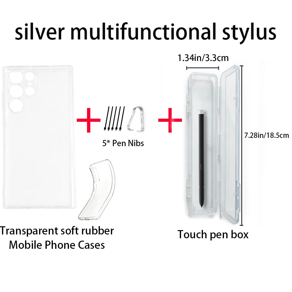 Samsung Galaxy S22 Ultra Stylus Pen, Tip Nibs & TPU Case Phone Stylus & Case Axl Silver