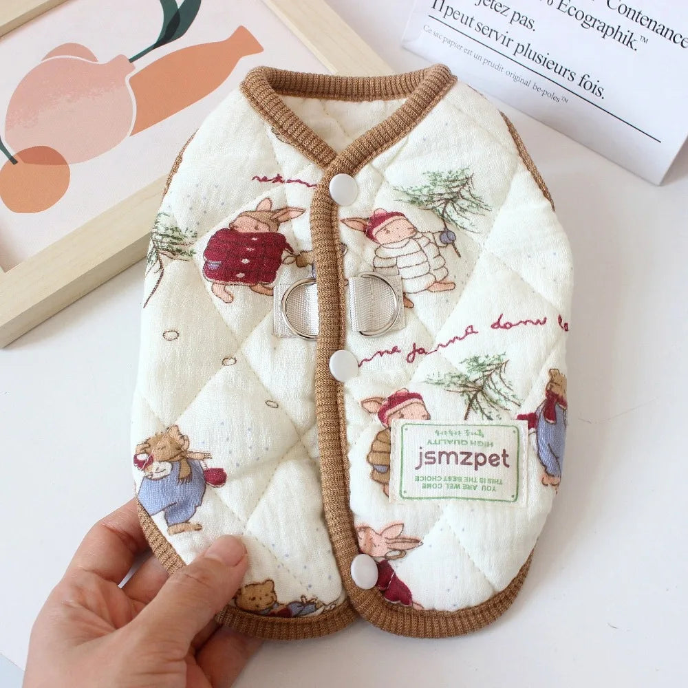 Rabbit Print Dog & Cat Winter Velvet Jacket – Warm Puppy Coat Pet Winter Jacket Axl XL Rabbit2