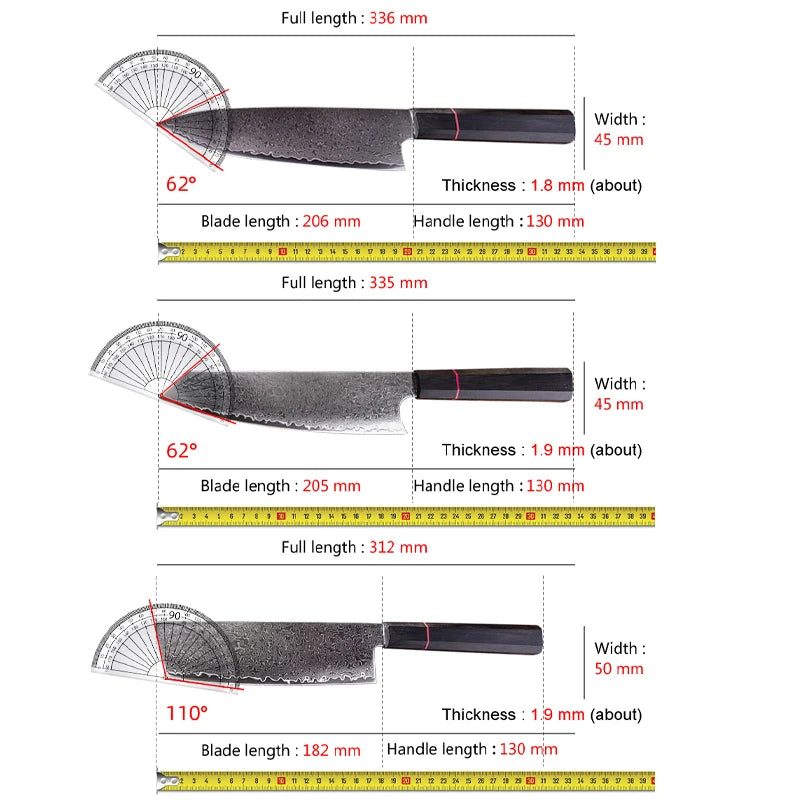 67-Layer Damascus Steel VG10 Chef Knife – Japanese Kitchen Set Damascus Chef Knife Axl