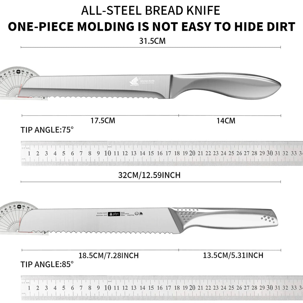 PLYS Stainless Steel Bread Knife – Cake, Fruit & Baking Slicer Bread Knife Axl