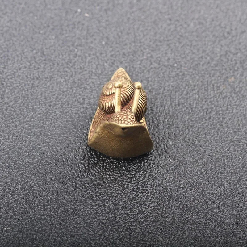 Antique Brass Snail Figurine | Solid Copper Tea Pet Desk Decor Copper Desk Figurine Axl