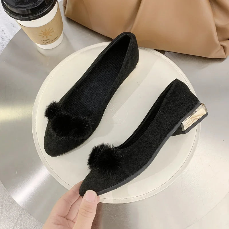 Women's Suede Mary Jane Flats – Slip-On Pointed Toe Loafers Women's Flat Loafers Axl black 37