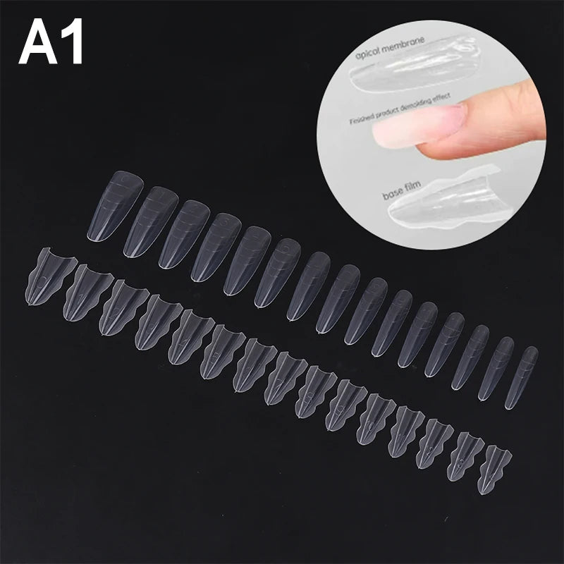 60Pcs Sandwich Nail Dual Forms – Quick Extension Molds Nail Extension Forms Axl A1