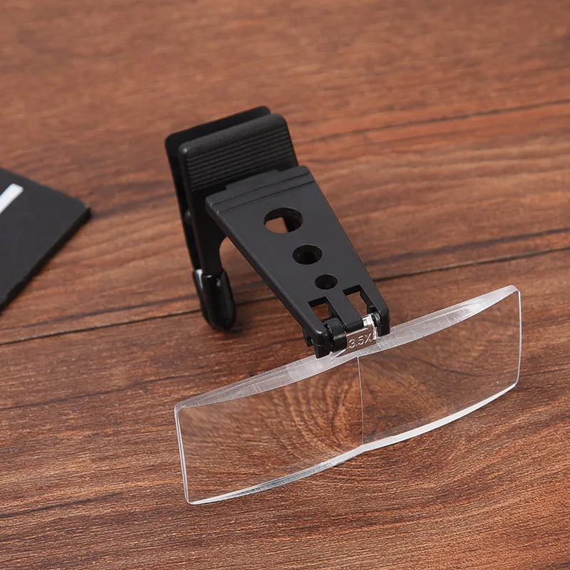 Clip-On Magnifying Glasses with LED Light & 3 Lens Sets Clip-On Magnifying Loupe Axl