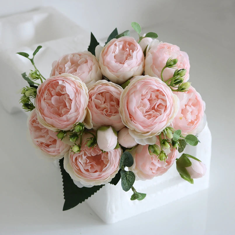 Silk Peony Bouquet – Artificial Flowers for Wedding & Home Decor Artificial Flower Bouquet Axl