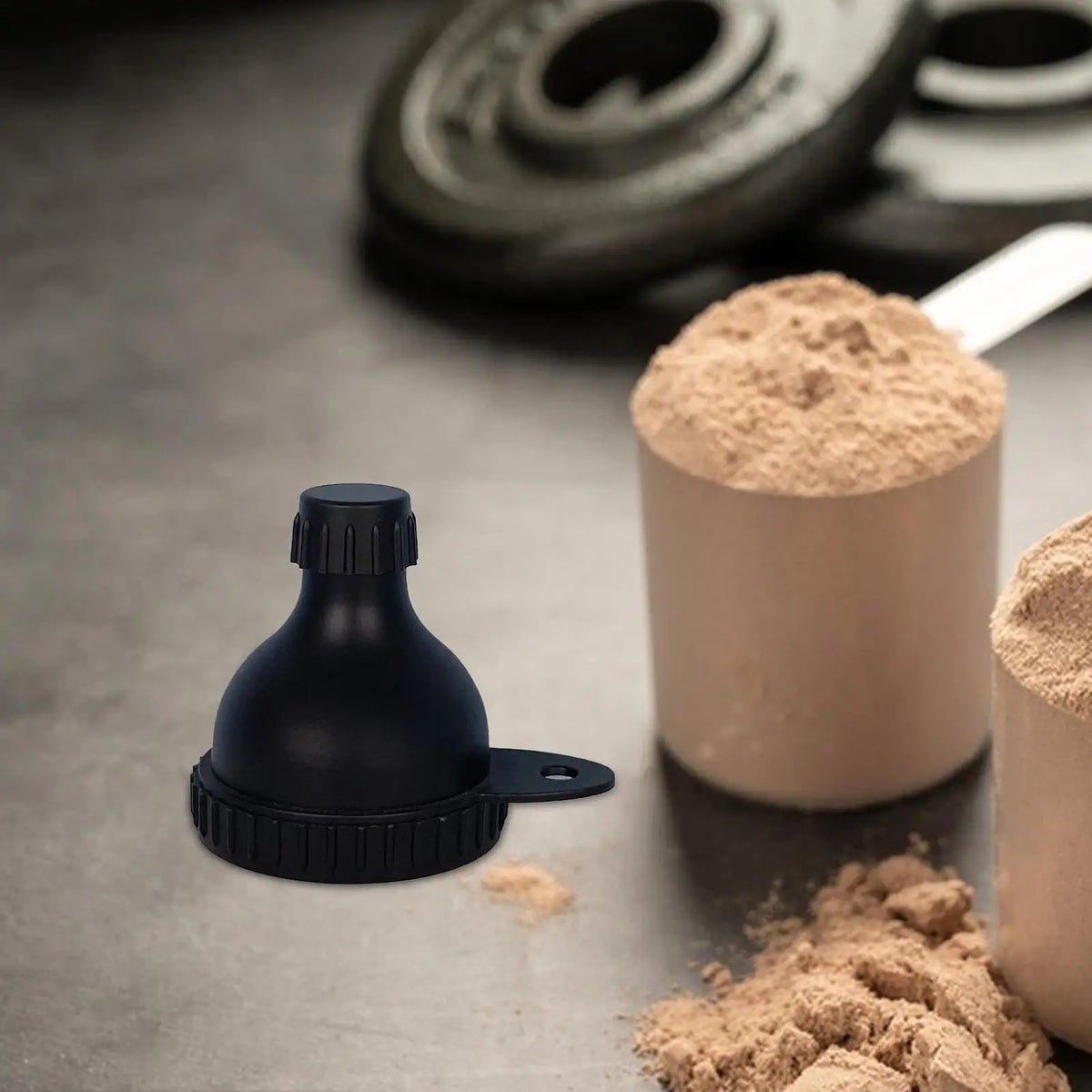 Mini Portable Protein Powder Funnel Container with Carabiner Supplement Storage Container Axl