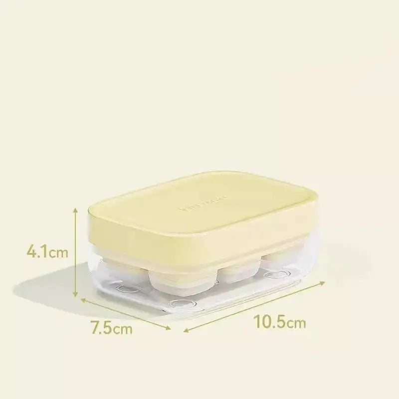 6-Cavity Silicone Ice Cube Tray – Easy Press Release DIY Mold Ice Cube Tray Axl Yellow