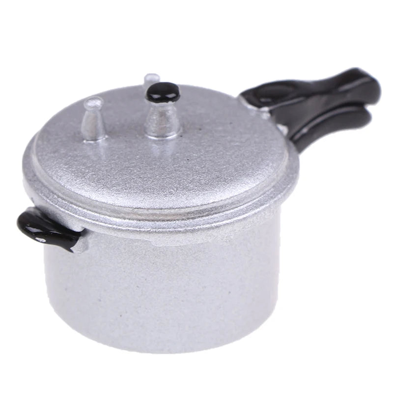 1:12 Dollhouse Miniature Pressure Cooker – Metal Kitchen Decor Dollhouse Miniature Axl