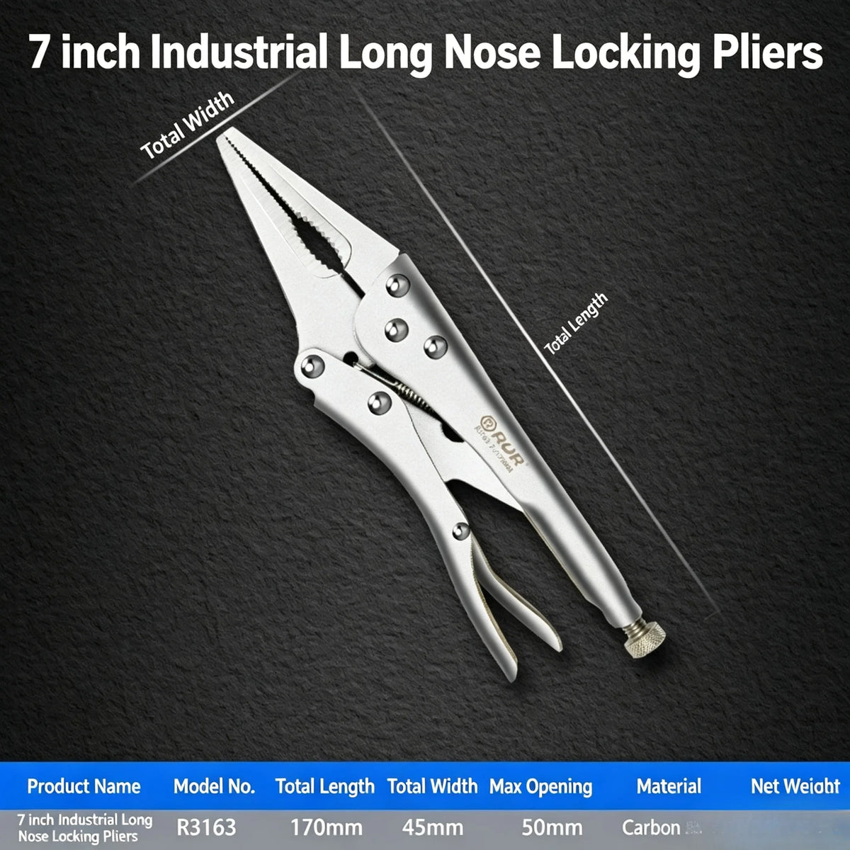 AIRAJ 7-Inch Locking Pliers – Heavy Duty Carbon Steel Clamp Locking Pliers Axl As whown 7 A7 In-Long Nose Lock