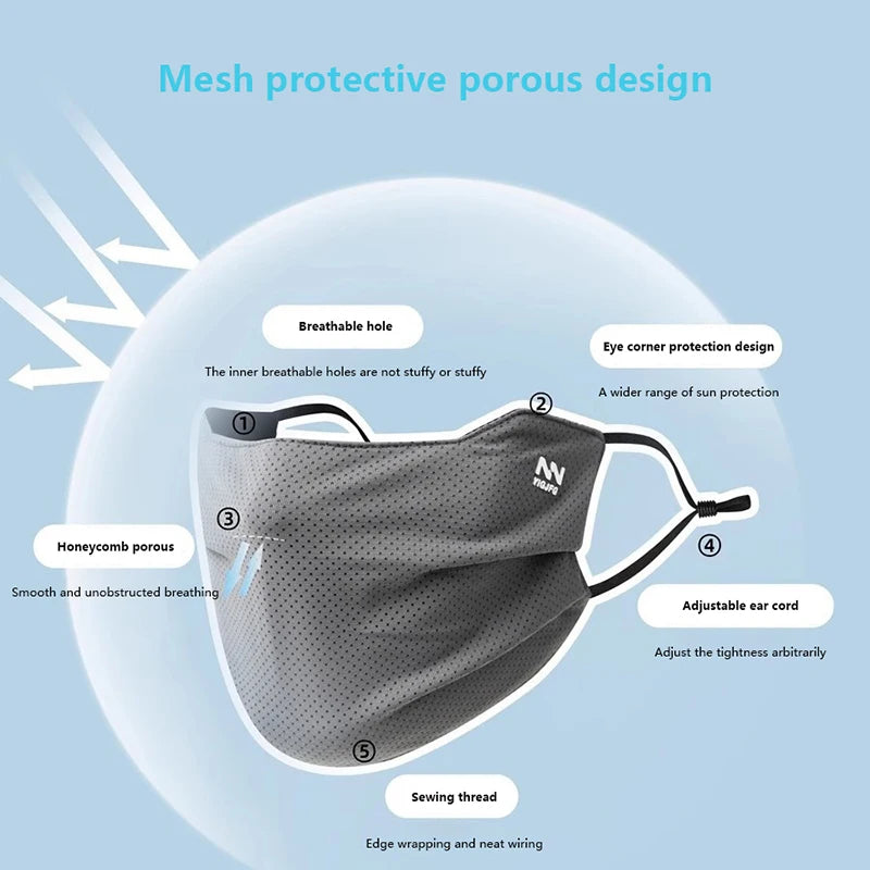 UV Protection Face Mask – Breathable Ice Silk Cycling Shield UV Face Mask Axl