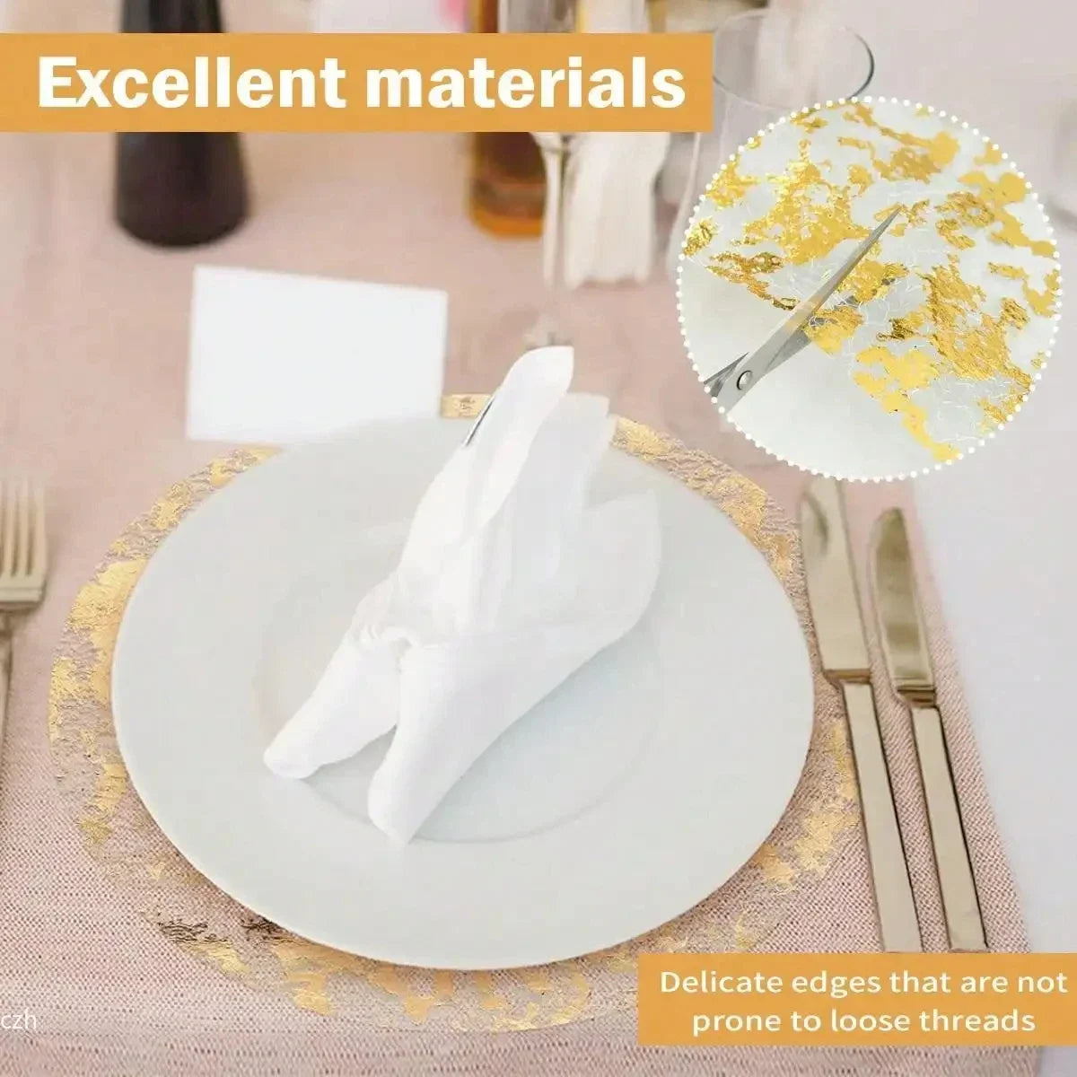 Disposable Gold Foil Round Placemats 13 Inch – Party Table Mats Disposable Placemats Axl