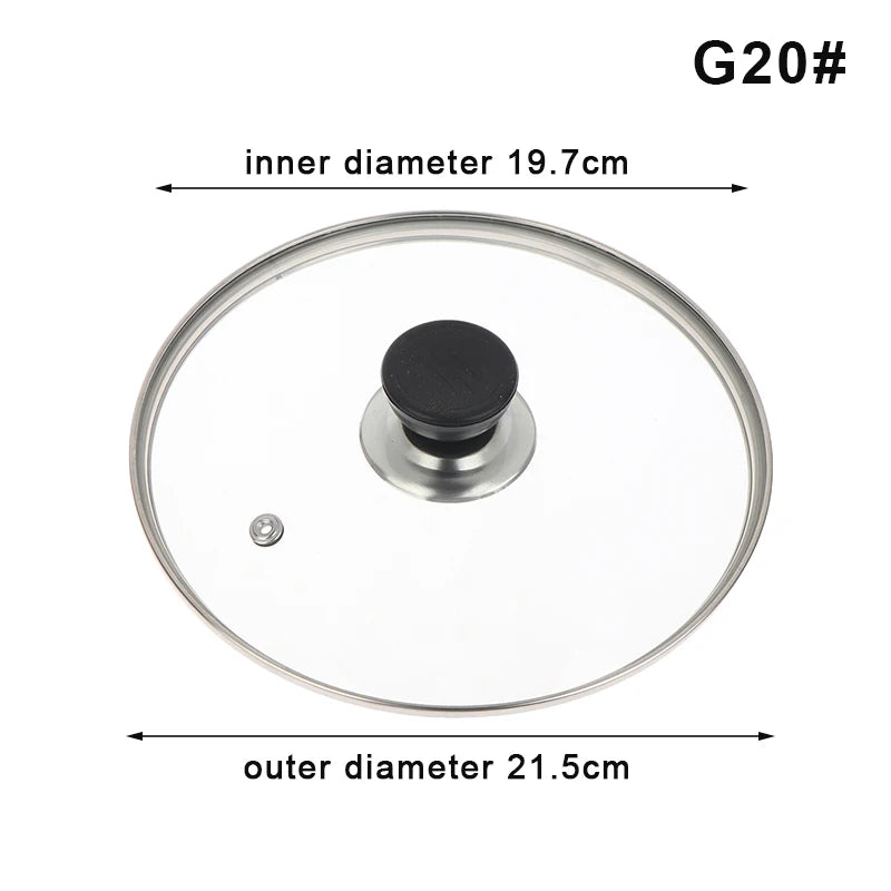 Tempered Glass Pot Lid – Shatter-Proof Stainless Steel Rim Glass Pot Lid Axl G20