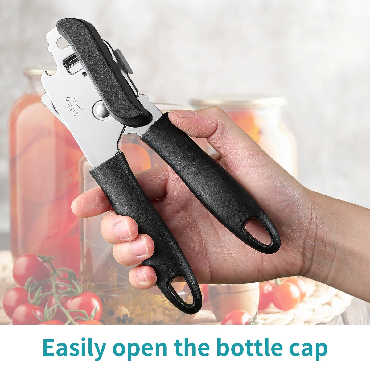 Stainless Steel Manual Can Opener & Bottle Opener | Kitchen Tool Can & Bottle Opener Axl 1pcs-black