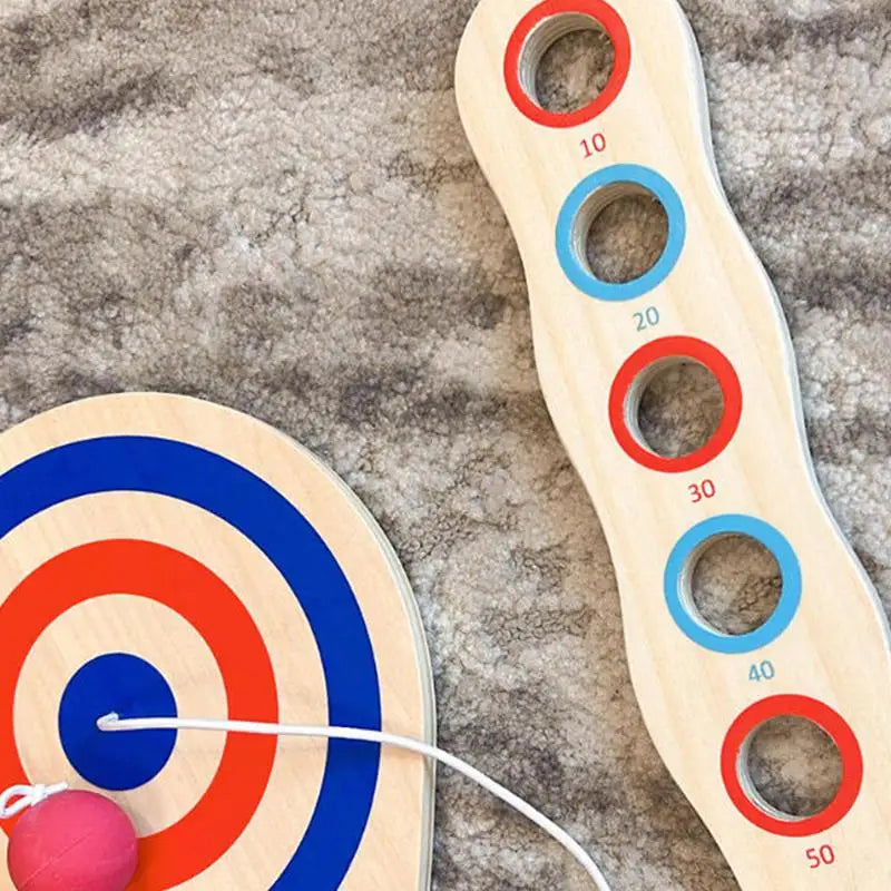 Wooden Paddle Ball Set – Elastic String Hand-Eye Coordination Toy Paddle Ball Toy Axl