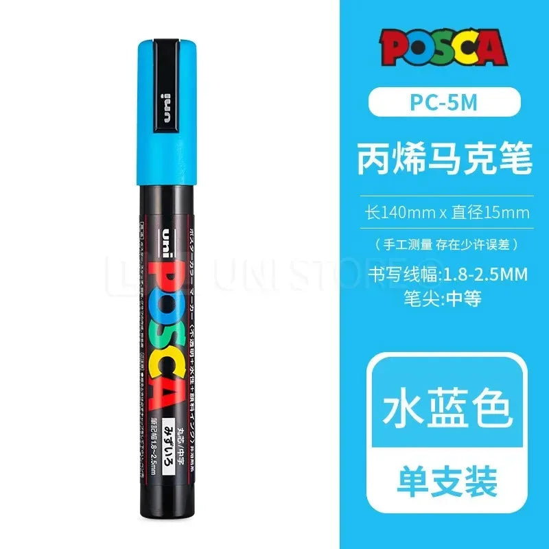Uni POSCA Acrylic Paint Markers PC-1M 3M 5M – Multi-Colour