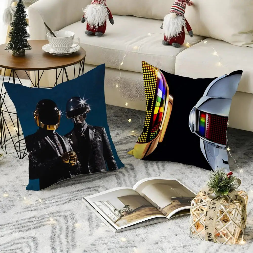 Daft Punk Linen Cushion Cover – Hidden Zipper Pillowcase Decorative Pillow Cover Axl