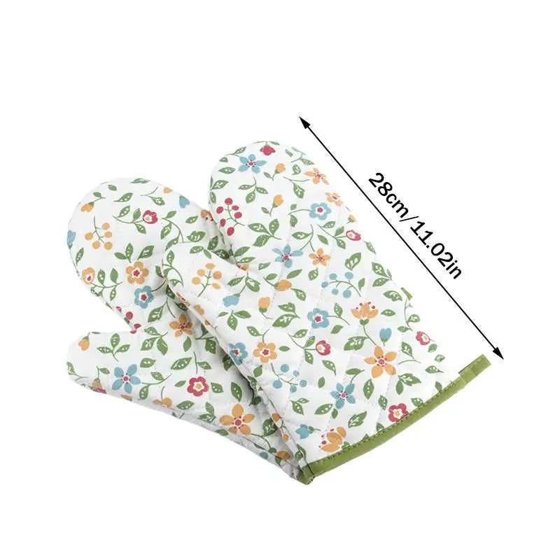 Printed Oven Mitts – Heat Resistant Non-Slip Baking Gloves Oven Mitts Axl