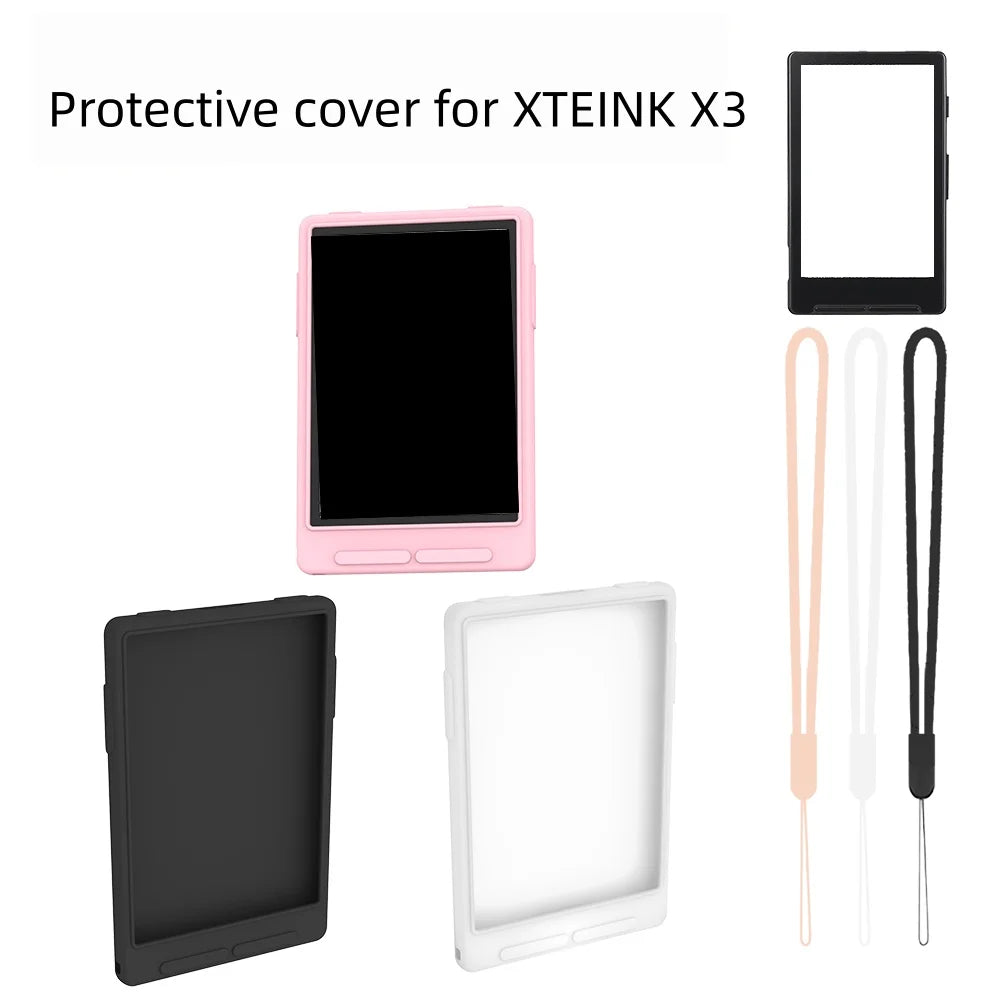 X3 eBook Reader Silicone Case – Drop-Proof Cover | Black Pink eReader Protective Case Axl