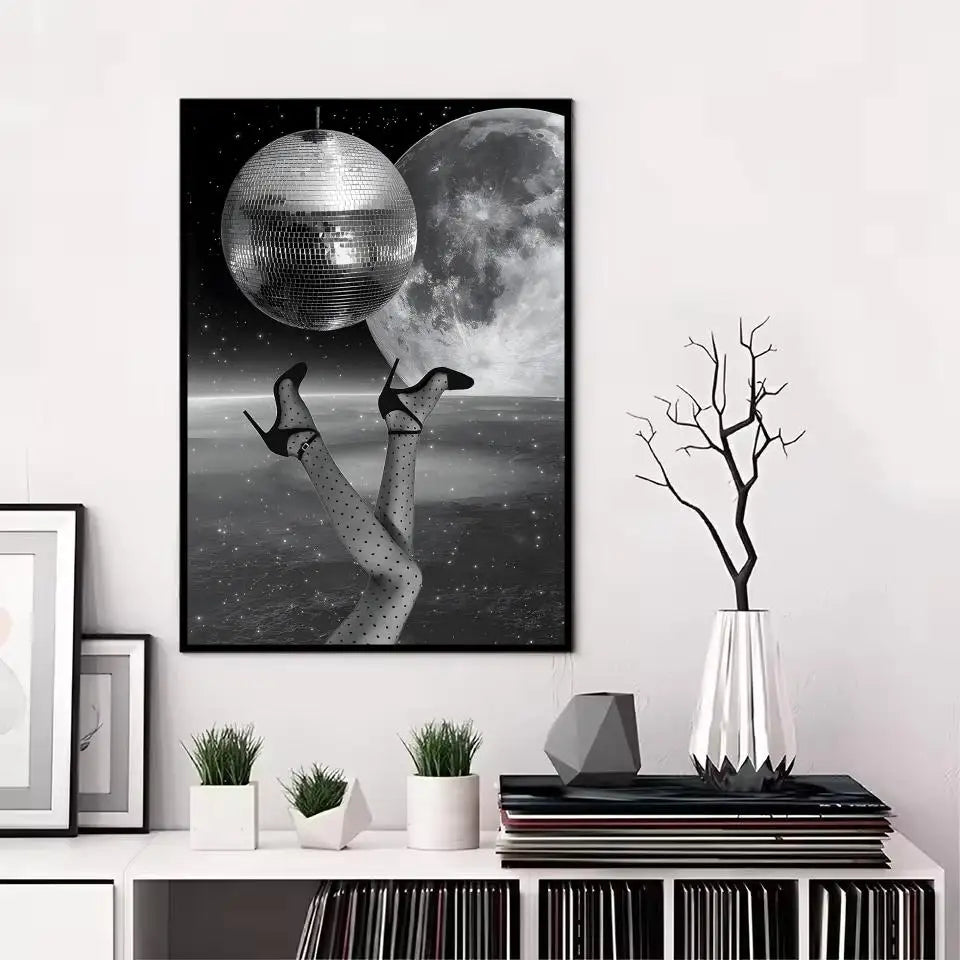 Disco Ball Party Print Poster – Modern Wall Sticker Art Decor Decorative Wall Poster Axl Black10 50X70cmNoframe