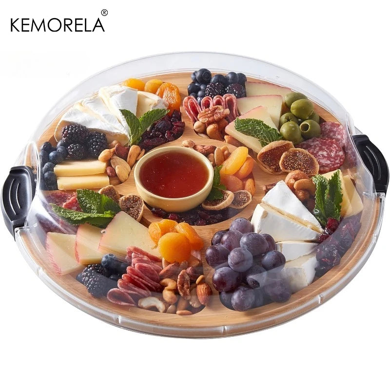 KEMORELA Bamboo Charcuterie Board – 5 Compartments & Lid Charcuterie Board Set Axl