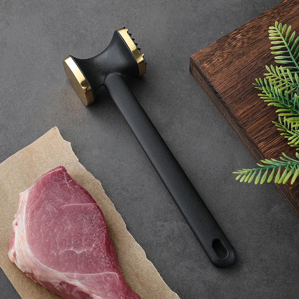 Double-Sided Zinc Alloy Meat Tenderizer Hammer | Kitchen Mallet Meat Tenderizer Mallet Axl 1pcs-golden