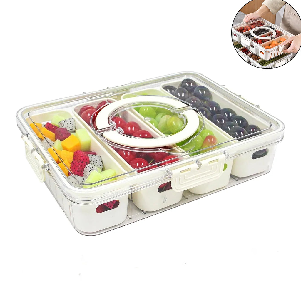 Portable Snackle Box with Handle – Veggie Snack Serving Tray Snack Serving Tray Axl
