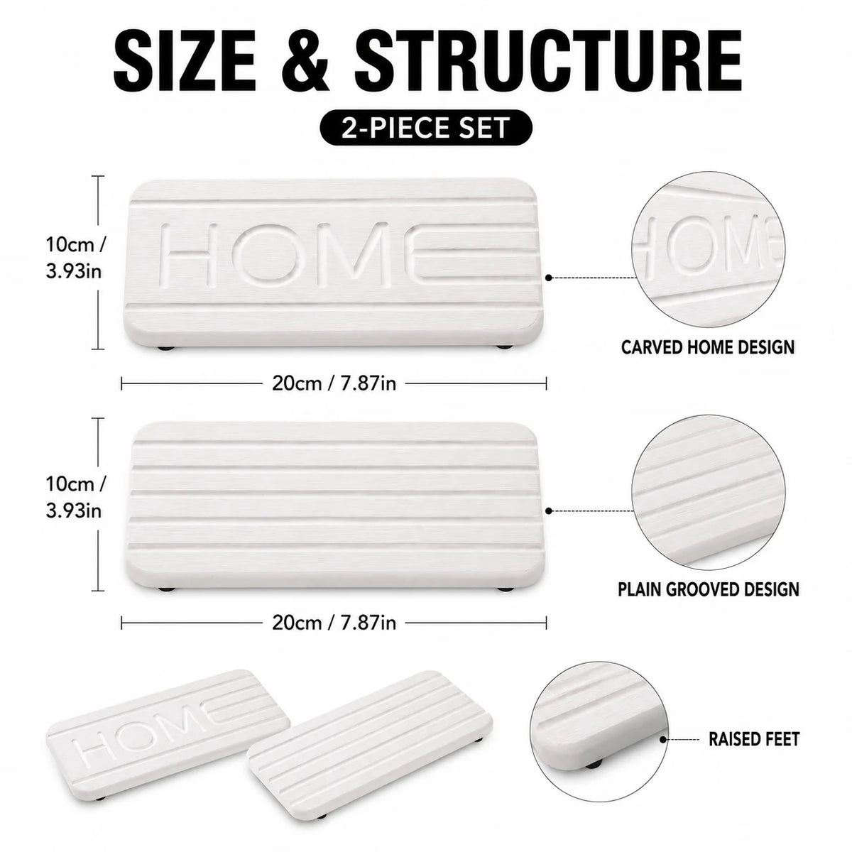 2-Piece Diatomaceous Earth Drying Mat & Sink Tray Organizer Stone Drying Mat Axl