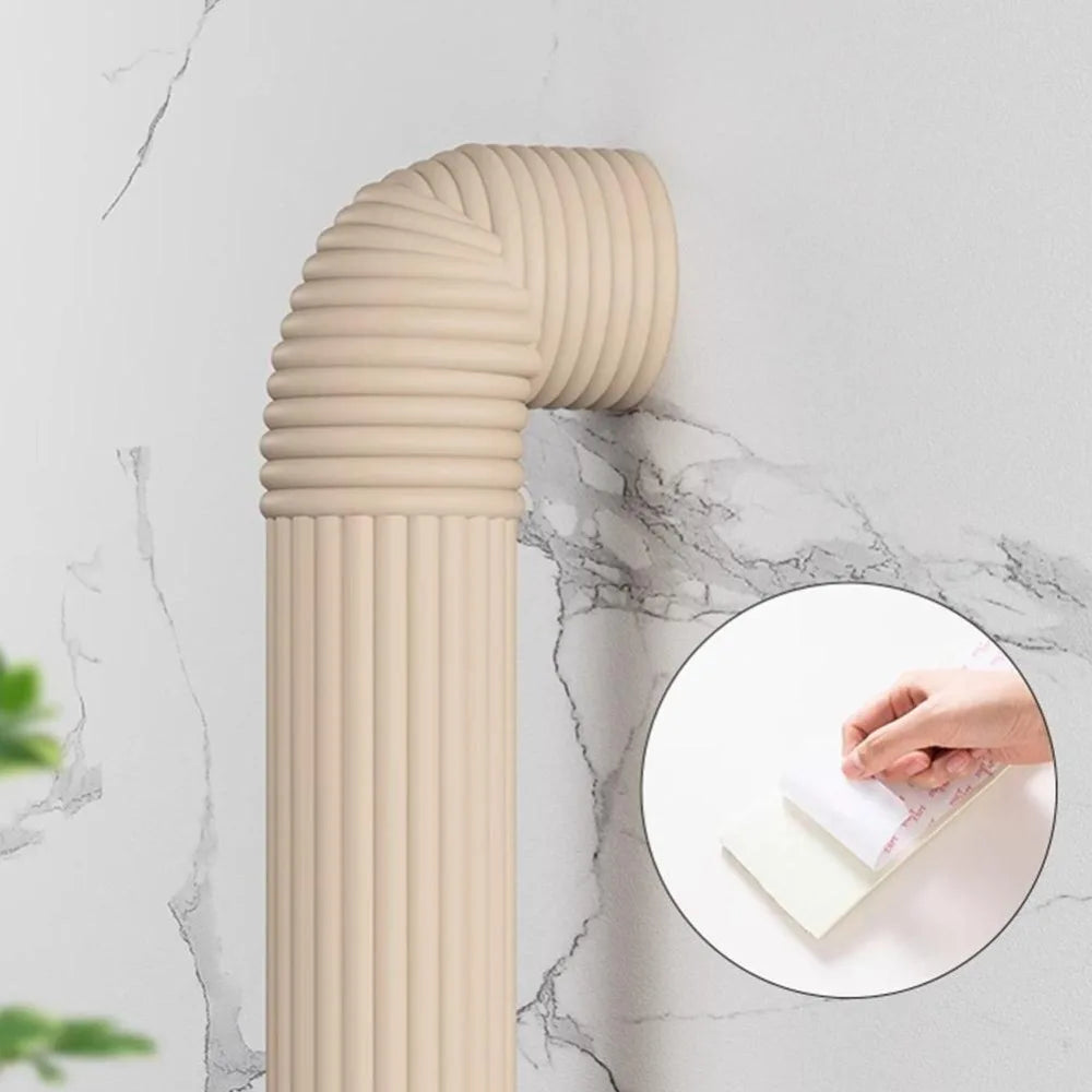 Self-Adhesive Pipe Cover Strip – Waterproof & Soundproof PVC Pipe Sealing Strip Axl Beige